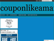 Tablet Screenshot of couponlikeaman.com
